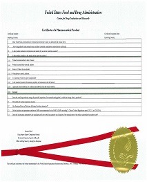 Certificate of Pharmaceutical Product