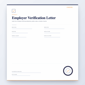 Employer Verification Letter – Affidavit