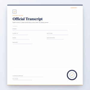 Official Transcript – Academic Record