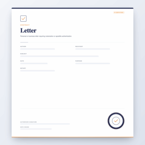 Letter – Contract