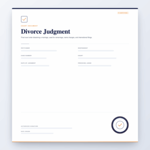 Divorce Judgment – Court Document