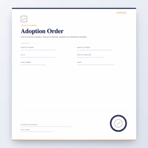 Adoption Order – Court Document