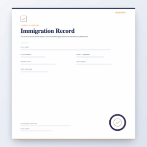 Immigration Record – Federal Document