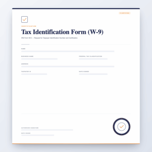 Tax Identification Form (W-9) – Identification