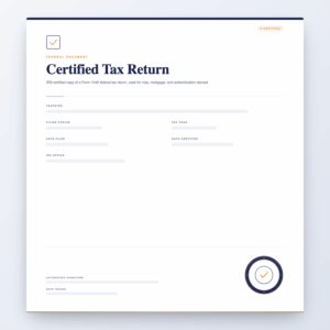 Certified Tax Return – Federal Document