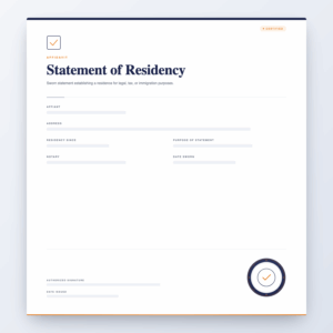 Statement of Residency – Affidavit