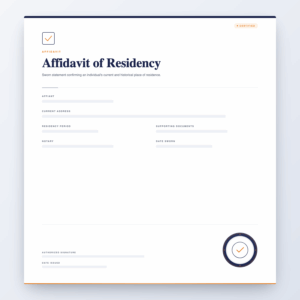 Affidavit of Residency – Affidavit